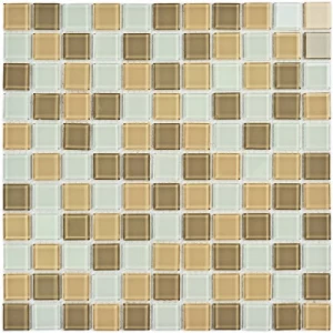 Мозаика Bonaparte Стеклянная мозаика Raf coffee 25х25 глянцевая бежевая 30х30 см