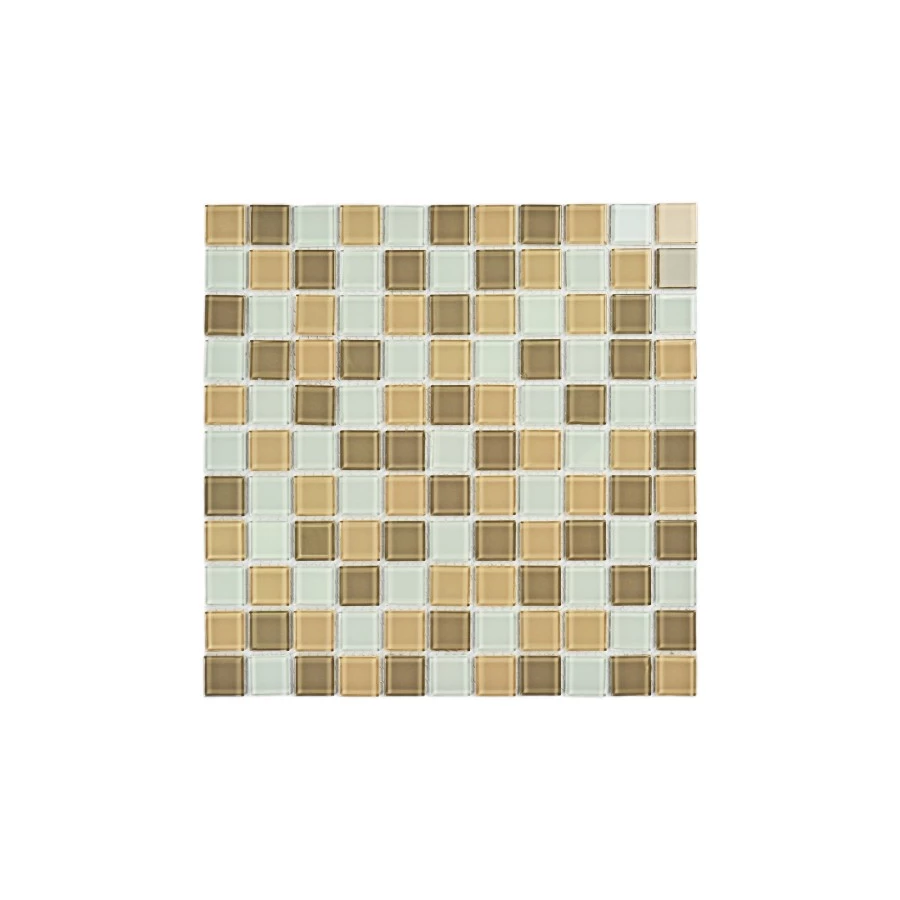 Мозаика Bonaparte Стеклянная мозаика Raf coffee 25х25 глянцевая бежевая 30х30 см