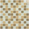 Мозаика Bonaparte Стеклянная мозаика Raf coffee 25х25 глянцевая бежевая 30х30 см