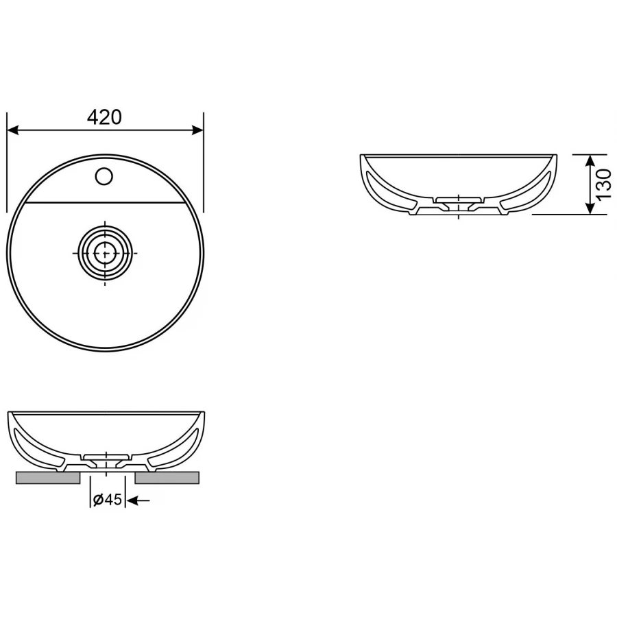 Накладная раковина Wellsee Chalice Perfection 150605000 белый