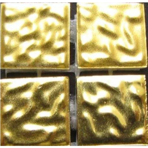 Стеклянная мозаика Trend Aureo 1,5x1,5 золото желтое гофрированное формованное 025SW15 31,6х31,6 см