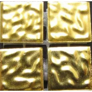 Стеклянная мозаика Trend Aureo 1,5x1,5 золото желтое гофрированное формованное 025SW15 31,6х31,6 см
