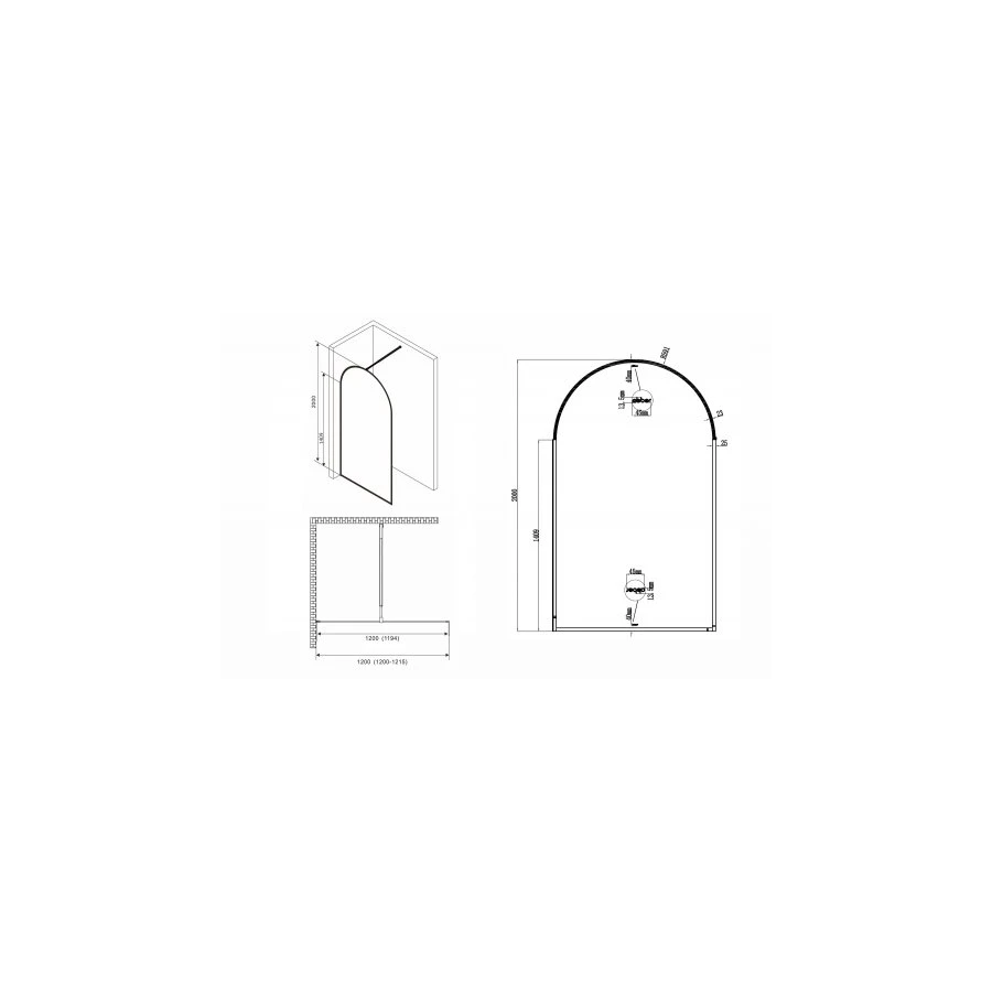 Душевая перегородка Abber Immer Offen AG64120B