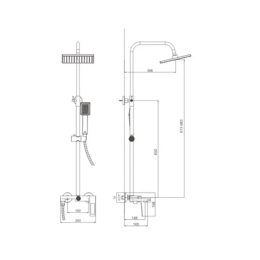 Душевая система Haiba хром HB24817