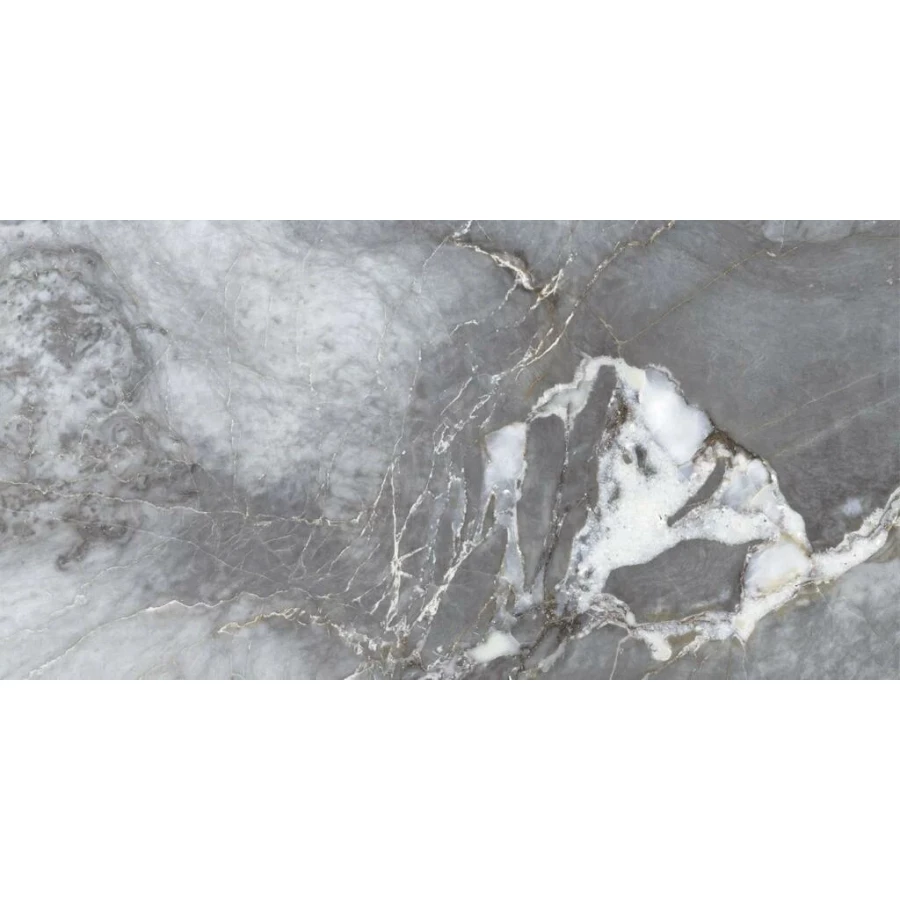 Керамогранит Planet Ceramics UKSE 12 глянцевый с золотом серый 120х60 см