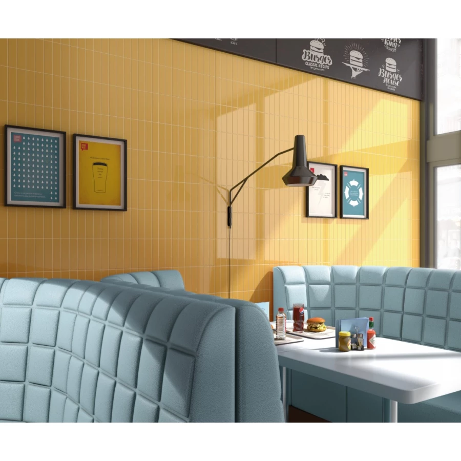 Плитка настенная Equipe Коста Нова Йеллов / Costa Nova Yellow глянцевая желтая 28449 20х5 см