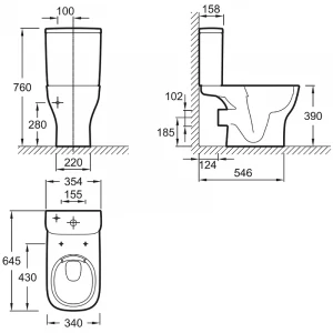 Унитаз напольный чаша Jacob Delafon Struktura безободковый UJAJ102-WTE