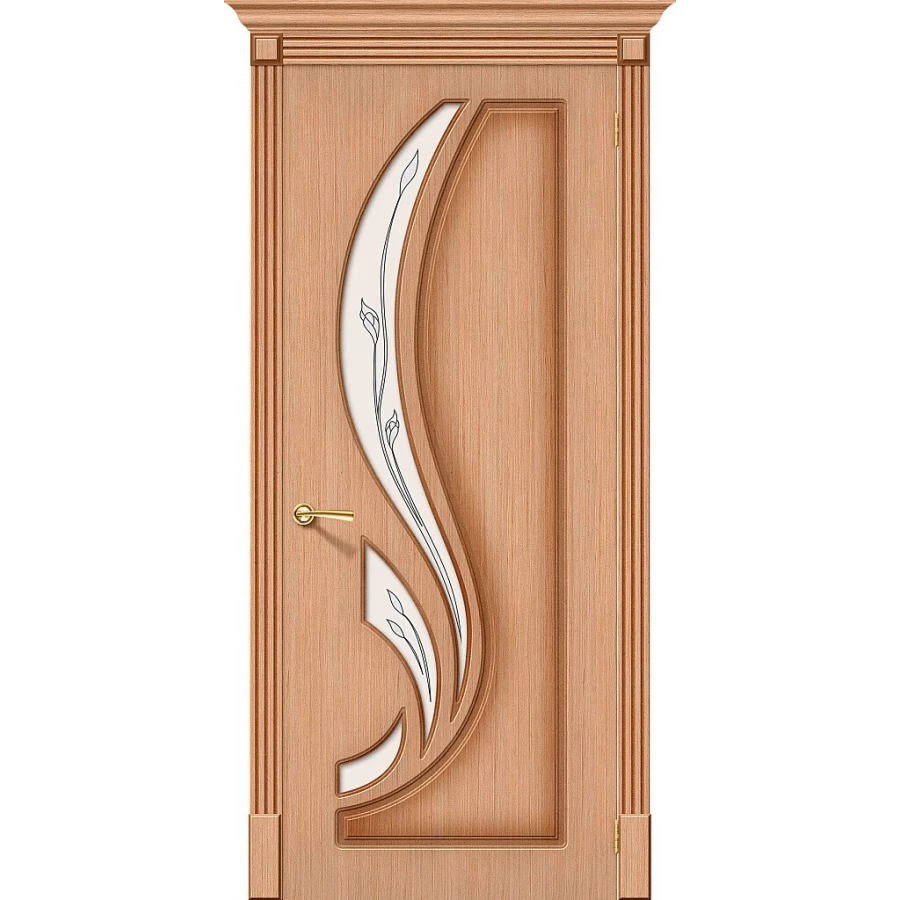 Межкомнатная дверь Bravo Лилия 200x60 шпон Fine-line полотно Полимер цвет Ф-05 (Дуб) левая