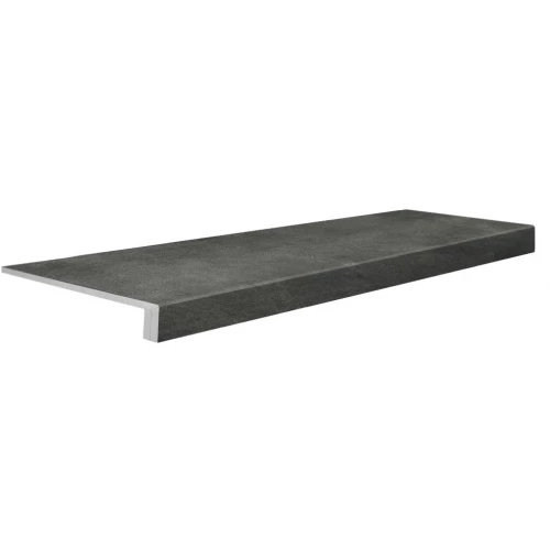 Ступень Евро Проходная из керамогранита Onda Beton G1103 CR матовая черная 035442 120х34,5 см