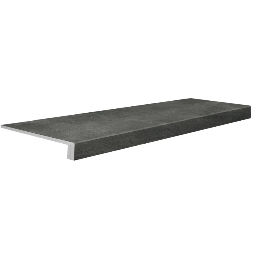 Ступень Евро Проходная из керамогранита Onda Beton G1103 CR матовая черная 035442 120х34,5 см