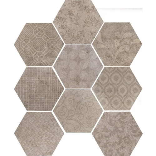 Керамогранит CIR Riabita il Cotto Esagona Fabric Natural матовый бежевый 10472513 27,7х24 см