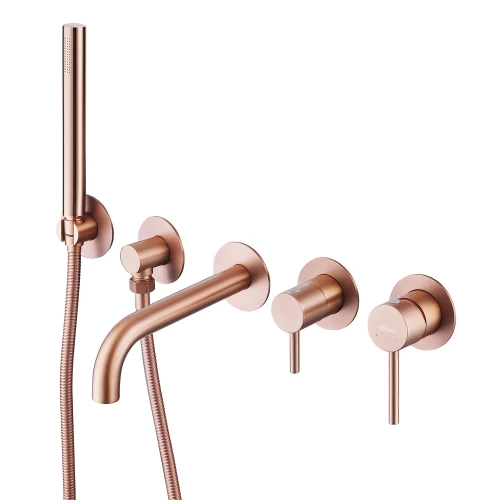 Смеситель Abber Wasser Kreis для ванны скрытого монтажа розовое золото матовое AF8130MRG