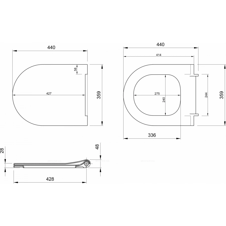 Унитаз подвесной безободковый Bocchi Parma V Tondo 1417-001-0129 с крышкой сиденьем микролифт A0336-001 белый глянец