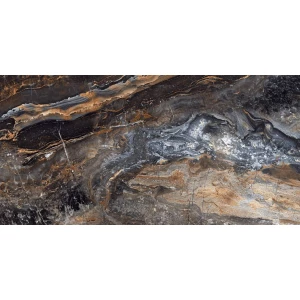 Керамогранит Neodom Luxury Lawa Nero Polished глянцевый черный N20331 120х60 см