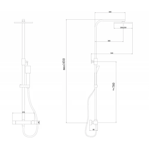 Душевая стойка Abber Daheim с термостатом без излива белый матовый AF8260WL