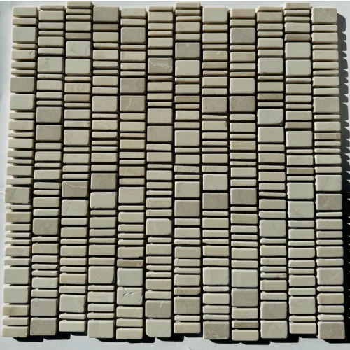 Мозаика Pixel mosaic Мрамор Cream Nova чип произвольный сетка Матовая Pix 318 31х30,7 см
