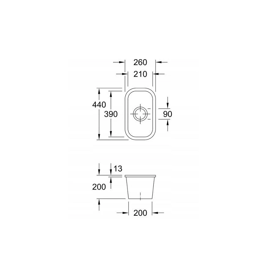 Мойка кухонная для установки под столешницу Villeroy&Boch Cisterna 26 крепеж клапан слива CeramicPlus белый глянцевый 670701KG 26х44 см