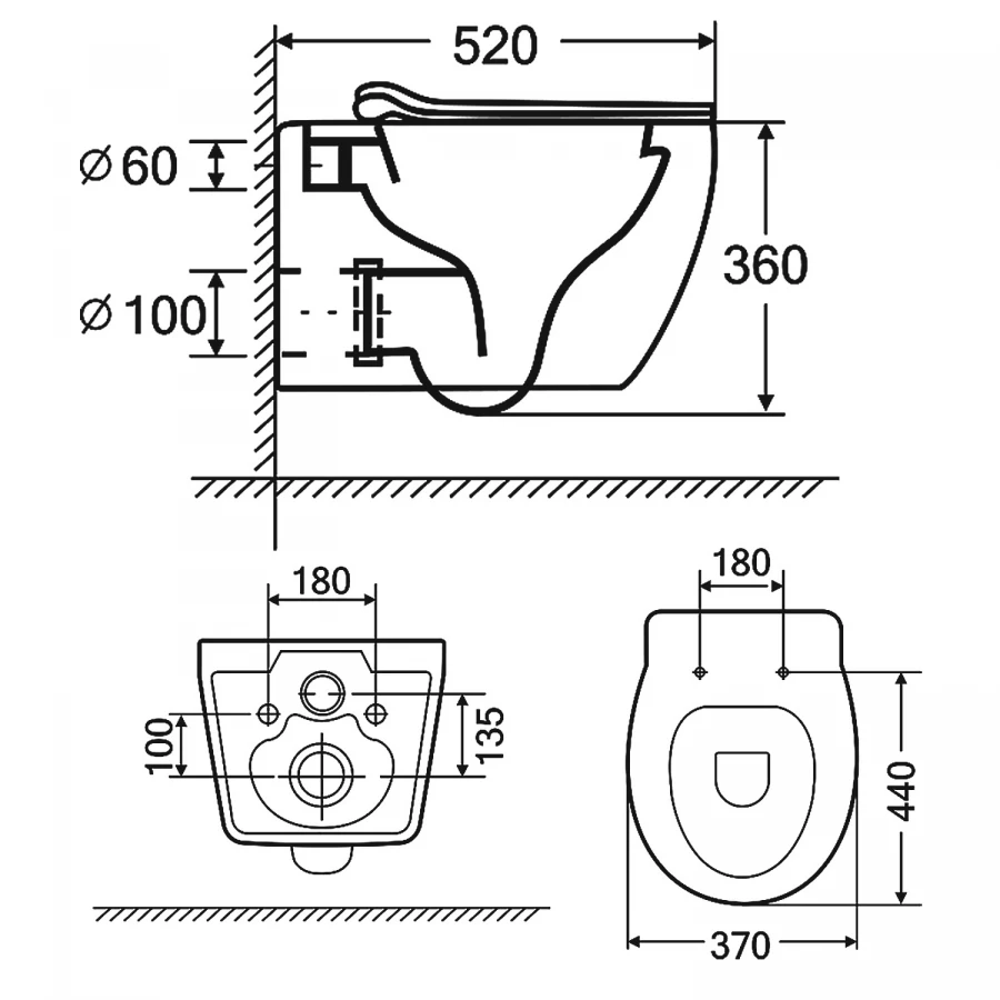 Унитаз подвесной Azario Keras безободковый с быстросъемным сиденьем микролифт белый глянцевый AZ-99046W 37х52х36 см