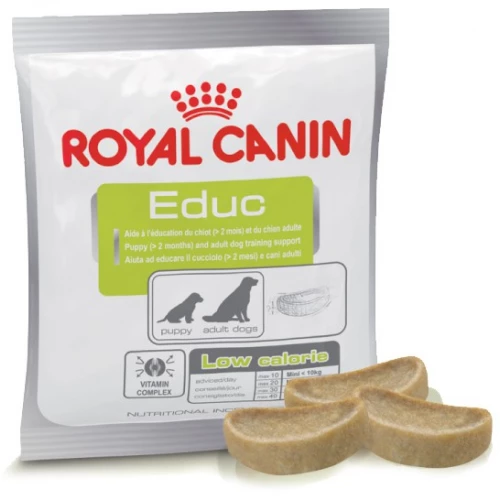 Для поощрения при обучении и дрессировке Royal Canin educ щенков старше 2 месяцев и взрослых собак 50 г
