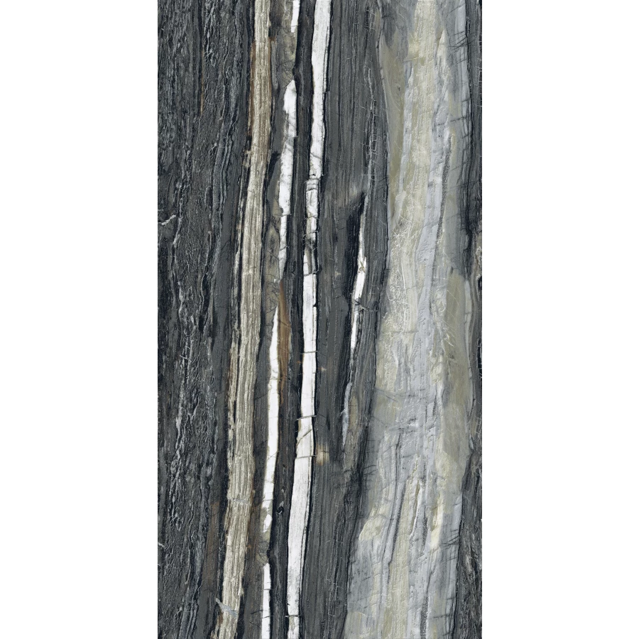 Керамогранит Creanza Brazzilian Black Shape+Glue Art 3D-глазурь матовый чёрный SH1002-G 120х60 см