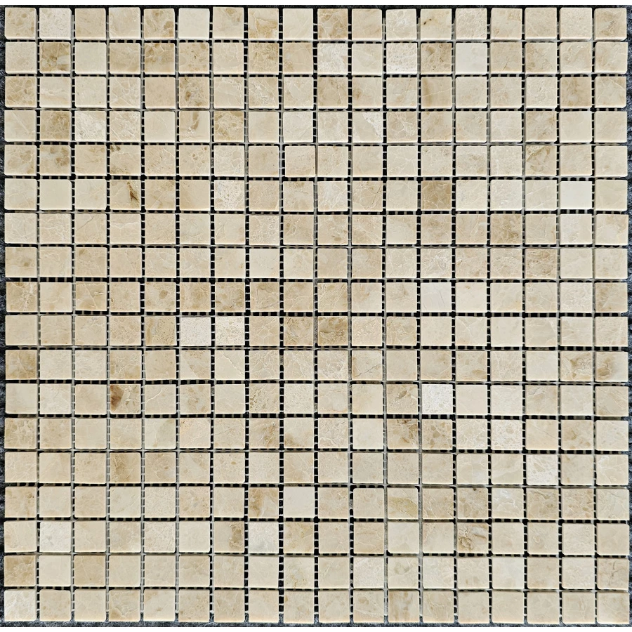 Мозаика Pixel mosaic Мрамор Cappucino чип 15х15 мм сетка Полированная PIX 322 30,5х30,5 см