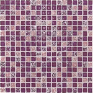 Стеклянная мозаика Caramelle Mosaic Himalaia сиренево-розовый 30,5x30,5 см