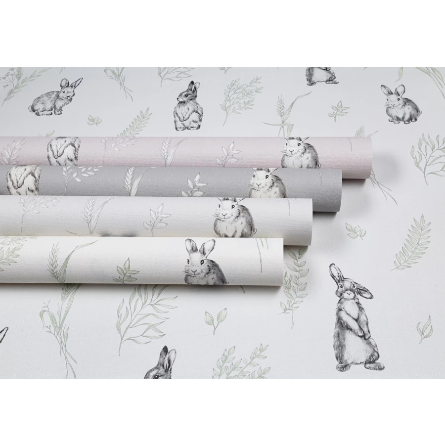 Обои флизелиновые VOG Collection Funny Bunny серые VV72059-41 1,06х10,05 м