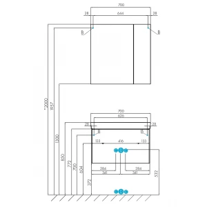 Зеркальный шкаф Акватон Асти 70 1A263402AX010