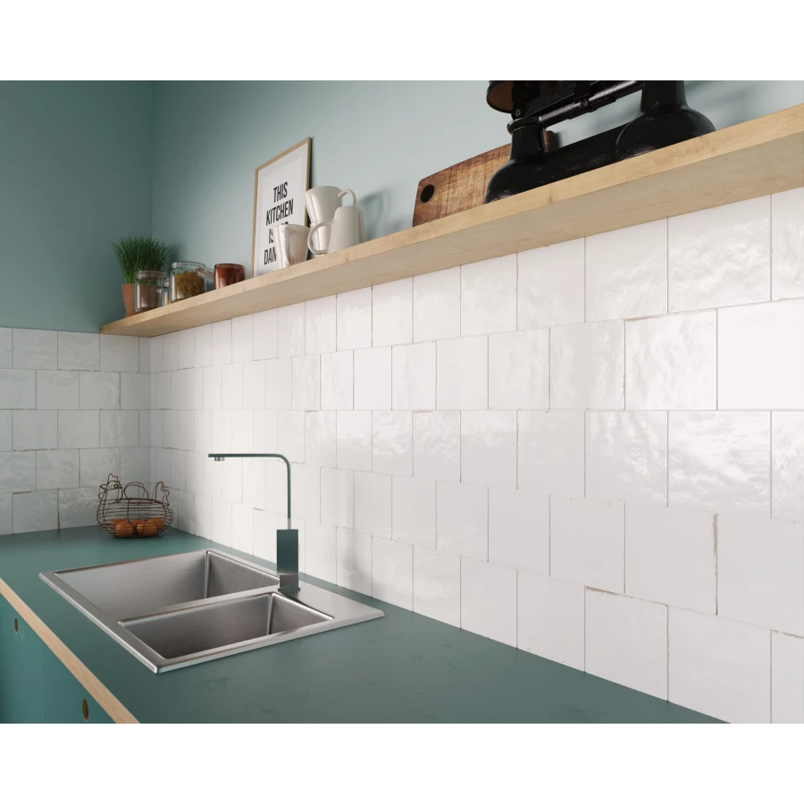 Керамогранит Dune Ceramica Agadir Niebla глянцевый белый 188574 14,7х14,7 см