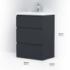 База под раковину Am Pm Gem S напольная 3 ящика графит матовый M91FSX0602GM 60 см