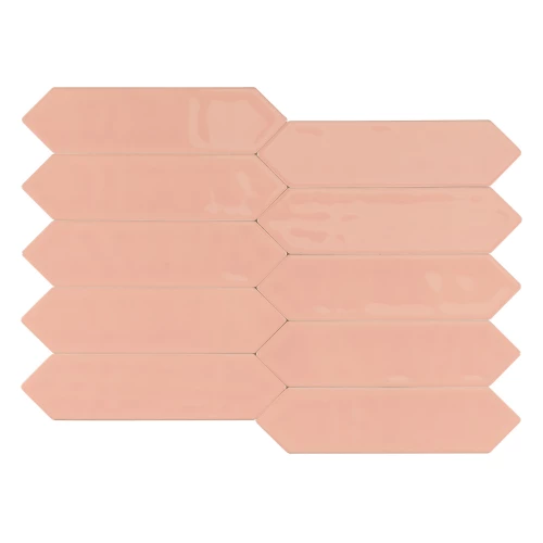 Плитка настенная Smile Tile Пикет Роза / Picket Rose глянцевая розовая 12437776 30х7,5 см