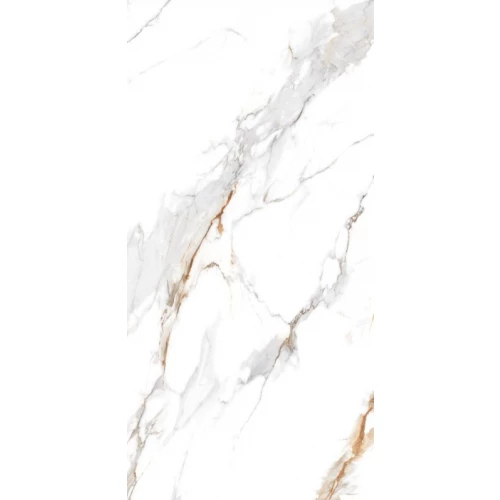 Керамогранит Realistik Delhi Polished Gold Carving глянцевый белый 120х60 см