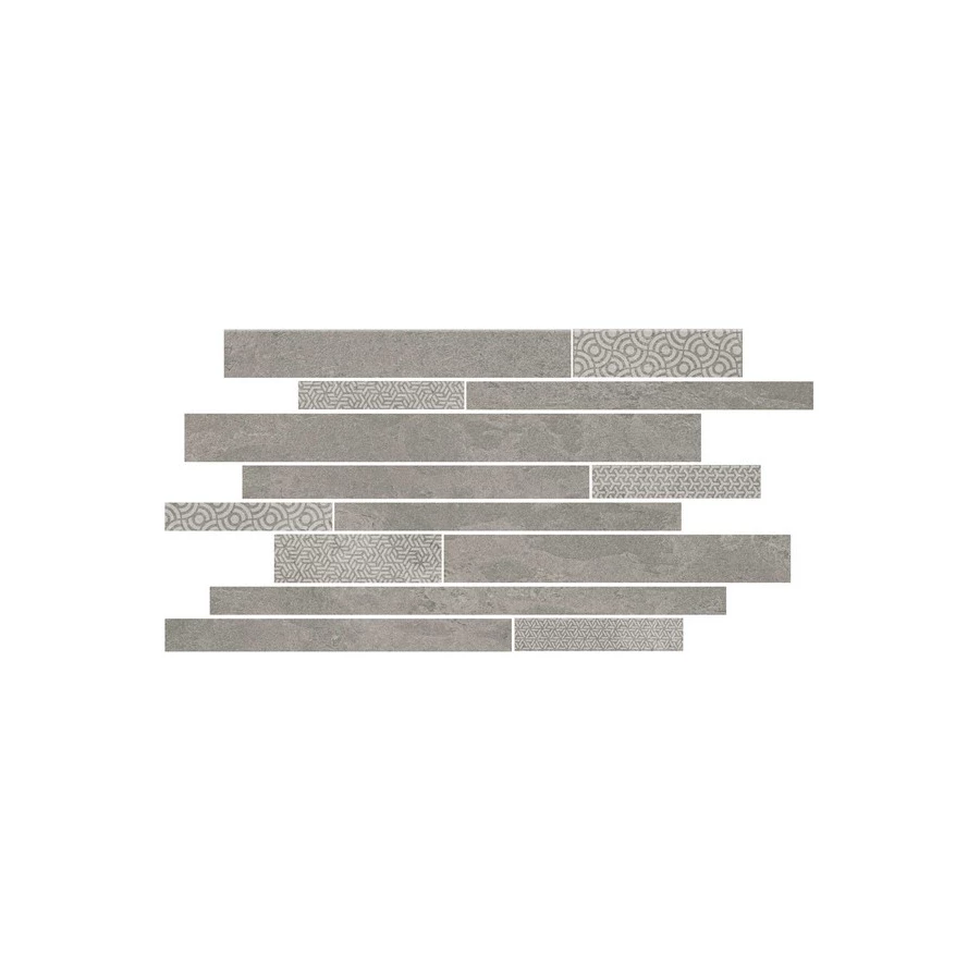 Керамогранит Kerama Marazzi Ламелла Декор мозаичный матовый серый SBM010\SG458420 50,2x25 см