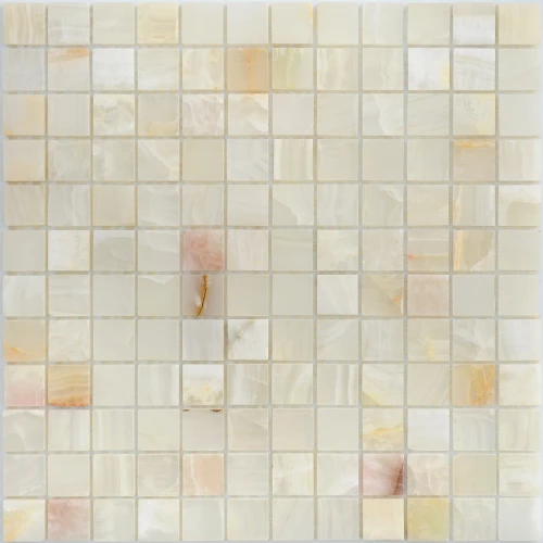 Мозаика из натурального камня Caramelle Mosaic Onice Jade Bianco POL бежевый 29,8x29,8 см