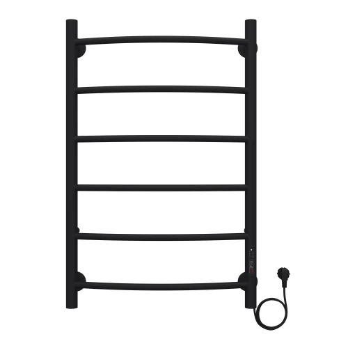 Полотенцесушитель электрический Azario Verona 6 секций тен справа черный AZ04858B 50x80 см