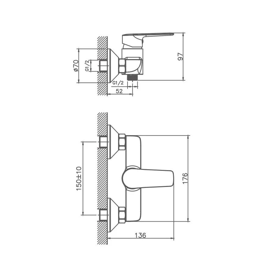 Смеситель для душа Haiba хром HB20563