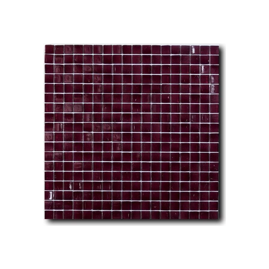 Стеклянная мозаика Art&Natura Classic Glass сетка 15х15 глянцевая бордовая brenda 29,5х29,5 см