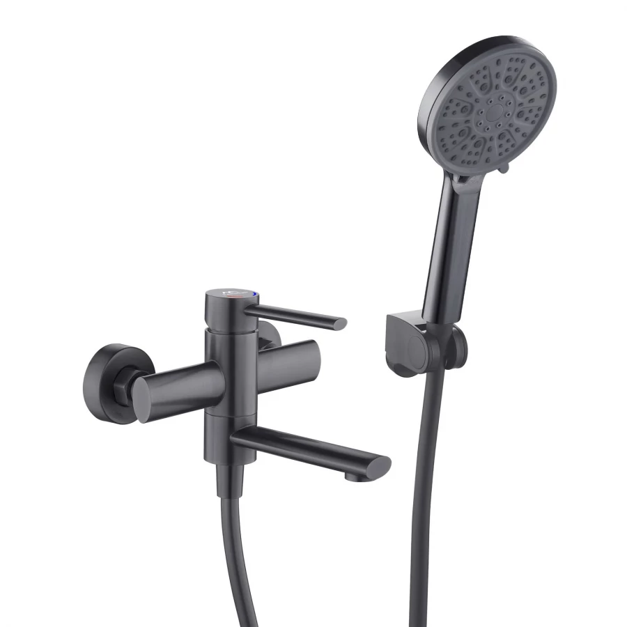 Смеситель Fashun для ванны с душевым гарнитуром графит A53034-17