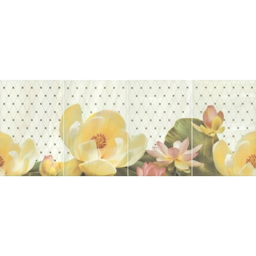 Панно Kerama Marazzi Летний сад фисташковый из 4 частей 20х30 (размер каждой части) 30х80 см