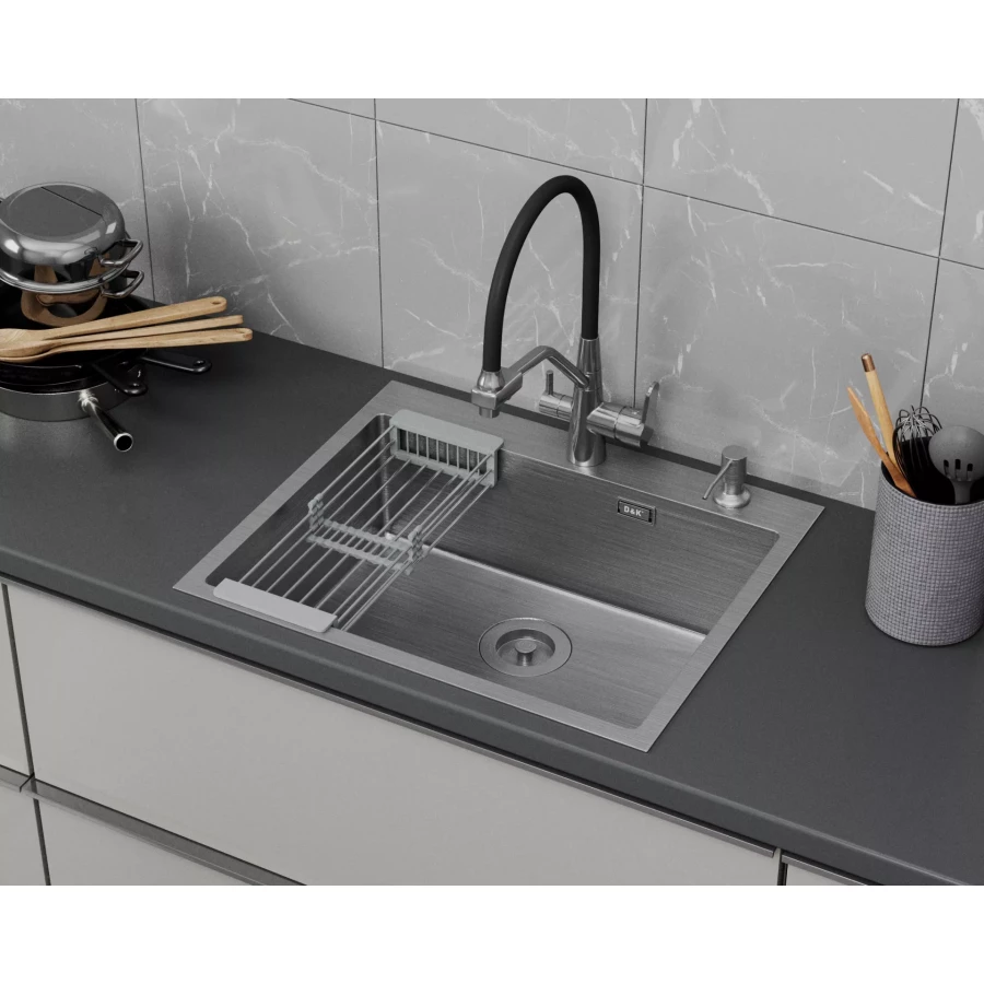 Кухонная мойка D&K нержавеющая сталь сатин DKS605004