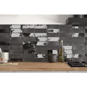 Керамогранит Equipe Coco Black Hat Glossy глянцевый чёрный 27991 15x5 см