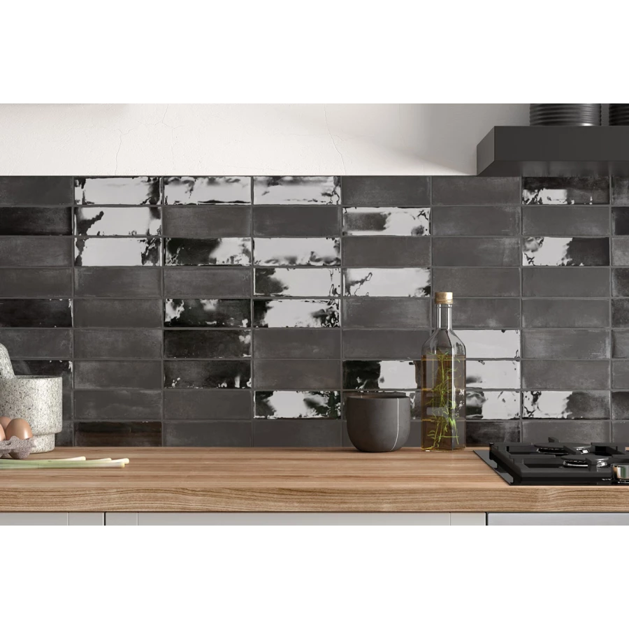 Керамогранит Equipe Coco Black Hat Glossy глянцевый чёрный 27991 15x5 см