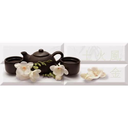 Плитка настенная Absolut Keramika Monocolor Composicion Japan Tea 04 глянцевая белая AK0996 60х20 см