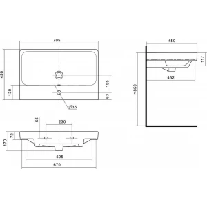 Умывальник Santek Адриана 1.WH50.1.628 70 см