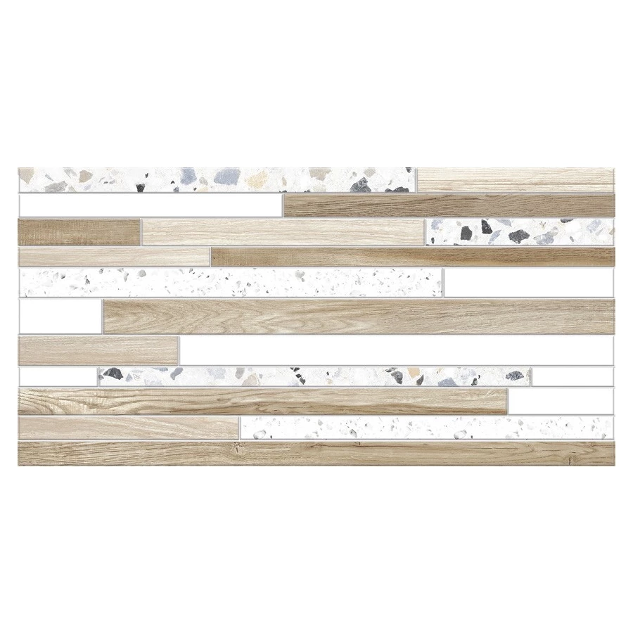 Плитка облицовочная Alma Ceramica Bilbao рельефная бело-коричневый 50*24,9 см