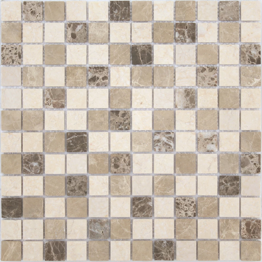 Мозаика из натурального камня Caramelle Mosaic Mix 1 MAT бежево-коричневый микс 29,8x29,8 см