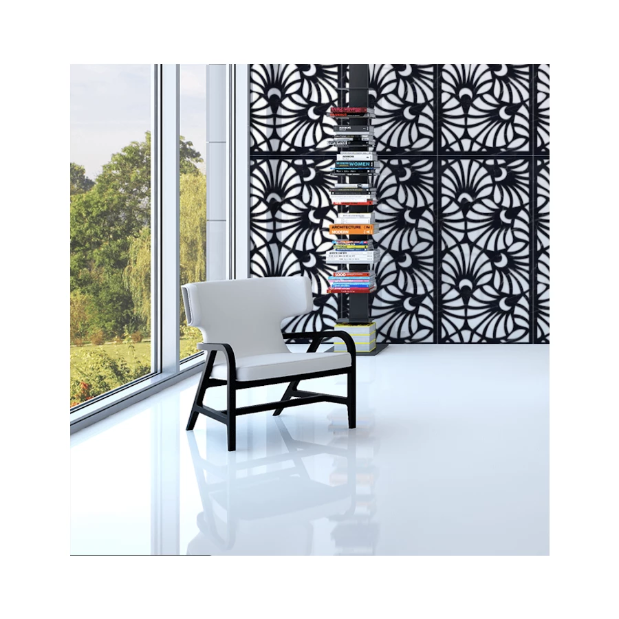 Керамогранит Art Ceramic Mira Black Decore черно-белый 120*60 см