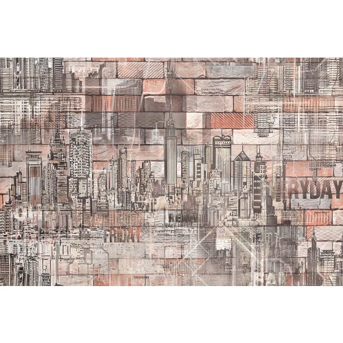 Обои флизелиновые Palitra Life Палитра Manhattan коричневые PL71814-25 1.06x10.05 м