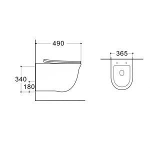 Унитаз подвесной компакт безободковый Aquatek Классик AQ1112-00 49х36,5х34 см
