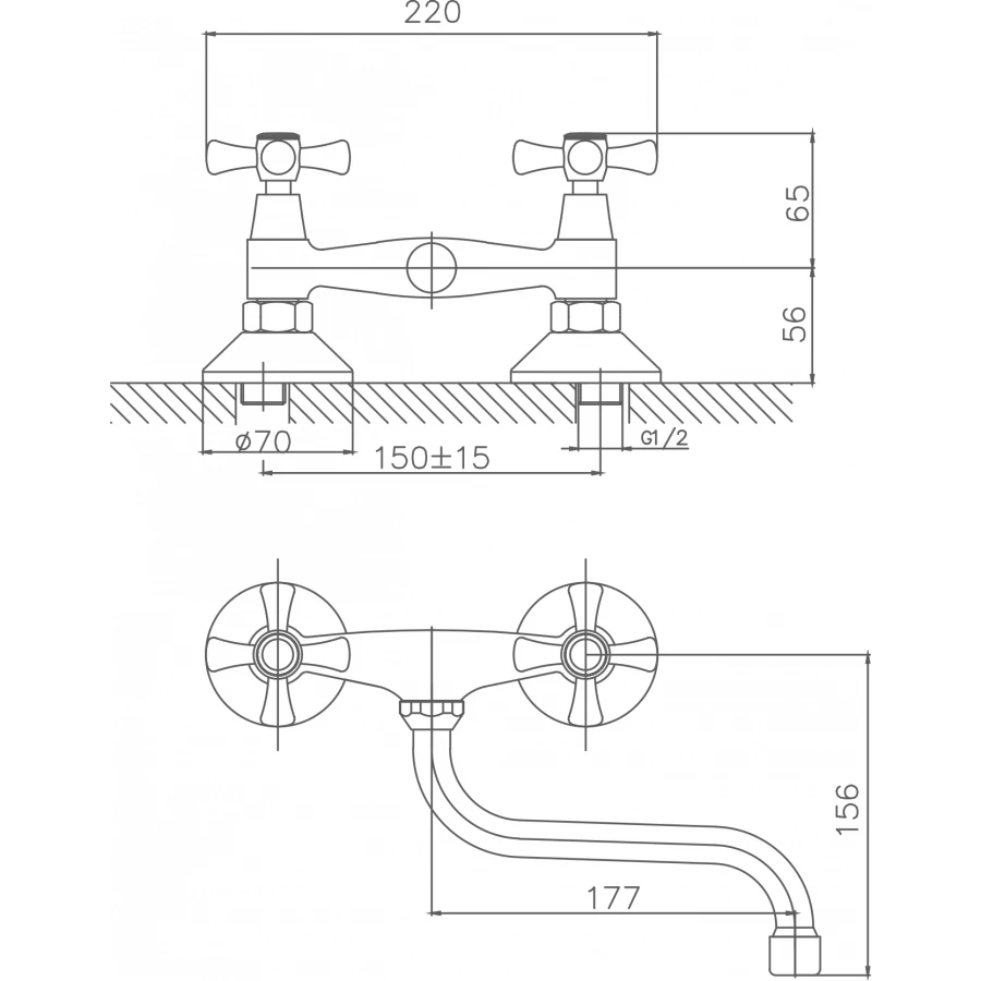 Смеситель Cron для кухни хром CN4642